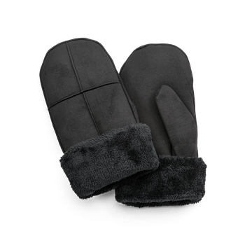 Votter i imitert semsket skinn Svart