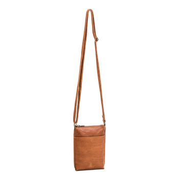 Mobillveske i skinn Brun