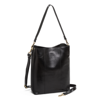 Bucket bag 16" i skinn Svart