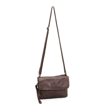 AMSTERDAM Clutch/skulderveske Mørk brun