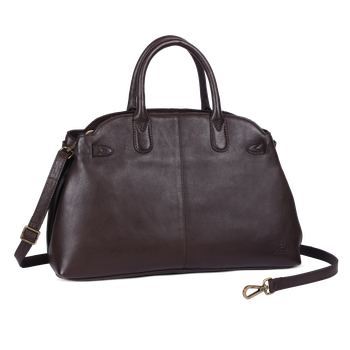 Classic With a Twist tote bag i skinn, 11" Classic With a Twist tote bag i skinn, 11" Mørk brun