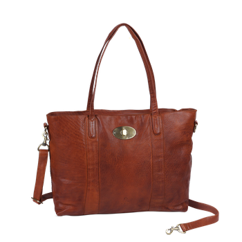 Vintage tote bag i skinn Vintage tote bag i skinn Cognac