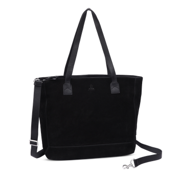 Tote bag laptop i semsket skinn, 14" Tote bag laptop i semsket skinn, 14" Svart