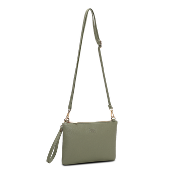 Alma clutch-veske med lang rem Grønn