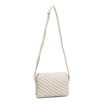 Quiltad crossover i skinn Beige