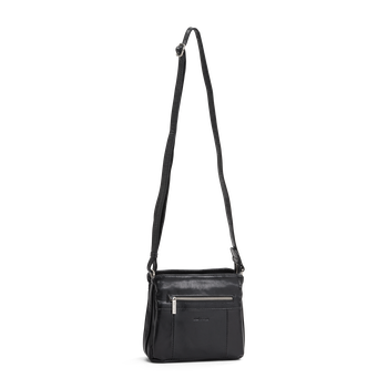 Praktisk crossover i skinn Svart