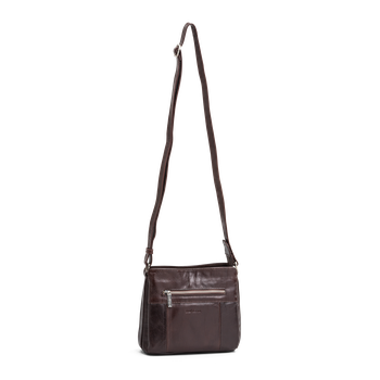 Praktisk crossover i skinn Brun