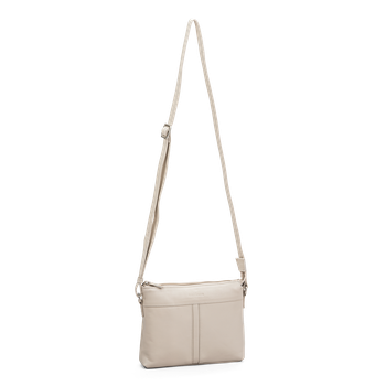 Crossbody skulderveske i skinn Beige