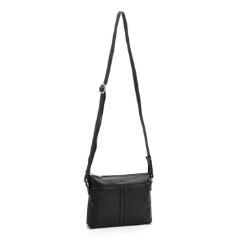 Crossbody skulderveske i skinn Svart