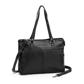 Totebag 12,3” i skinn Svart