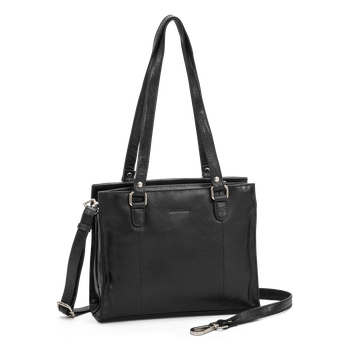 Skulderveske i skinn Svart