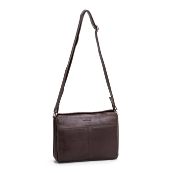 Crossbody-veske medium i skinn Crossbody-veske medium i skinn Brun