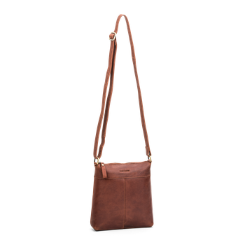 Skulderveske i skinn Cognac