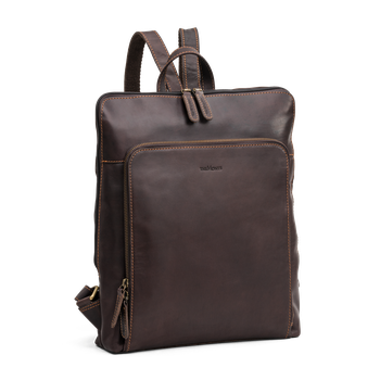 Ryggsekk til pc i skinn 13,3" Brun