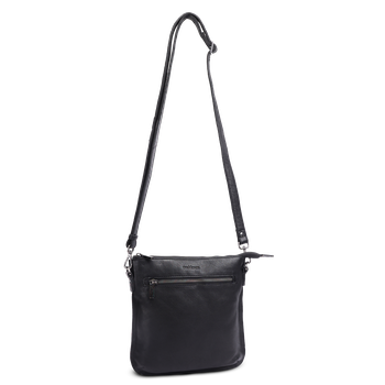 Crossover-veske i skinn Svart