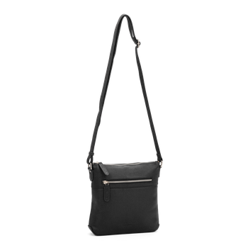 Crossbody-veske small i skinn Svart