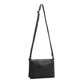 Clutch veske i skinn Svart