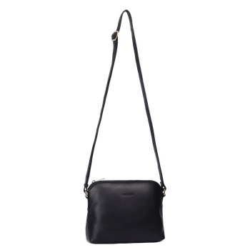Crossbody-veske small i skinn Svart