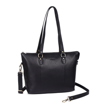 Tote bag 12,3" medium i skinn Tote bag 12,3" medium i skinn Svart