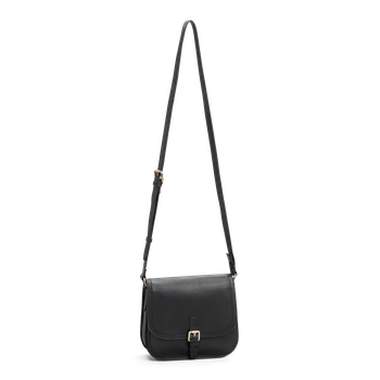 Flap bag medium i skinn Svart