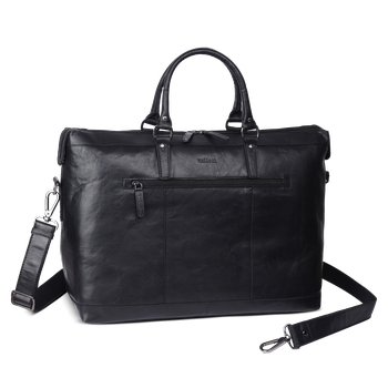 Weekend bag plass til 16" laptop, i skinn, 35 L Weekend bag plass til 16" laptop, i skinn, 35 L Svart