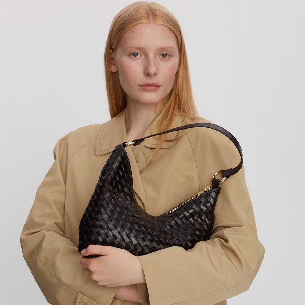 Mona Salerno skulderveske i flettet skinn