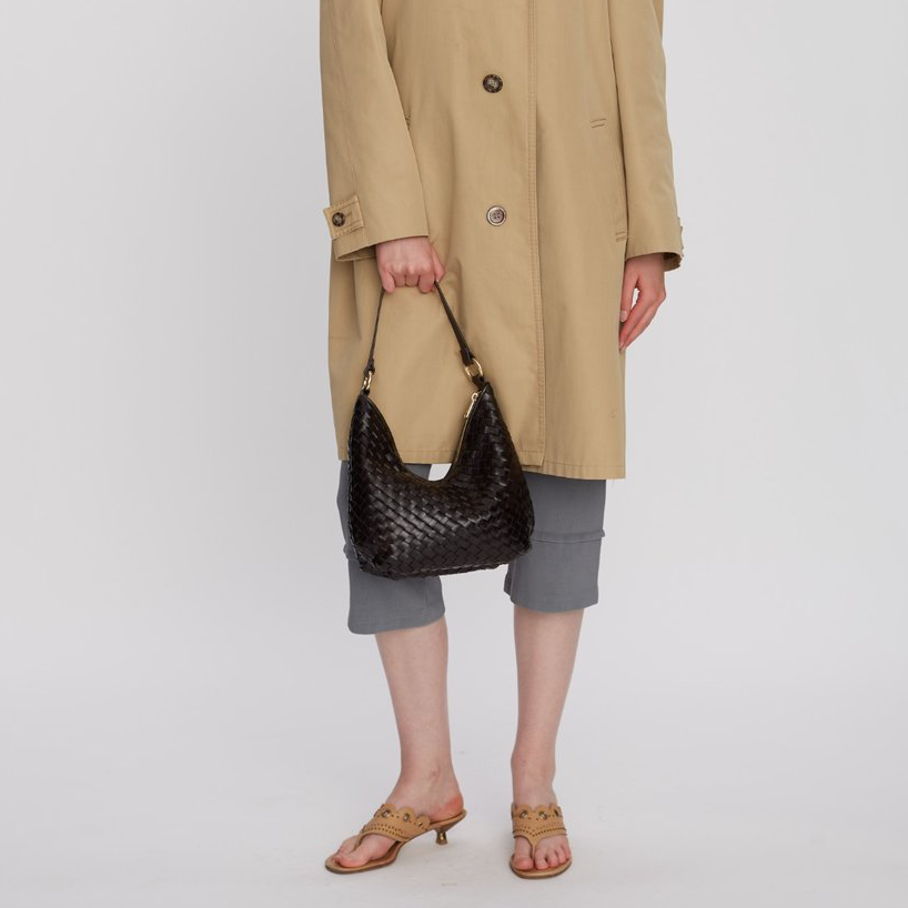 Mona Salerno skulderveske i flettet skinn