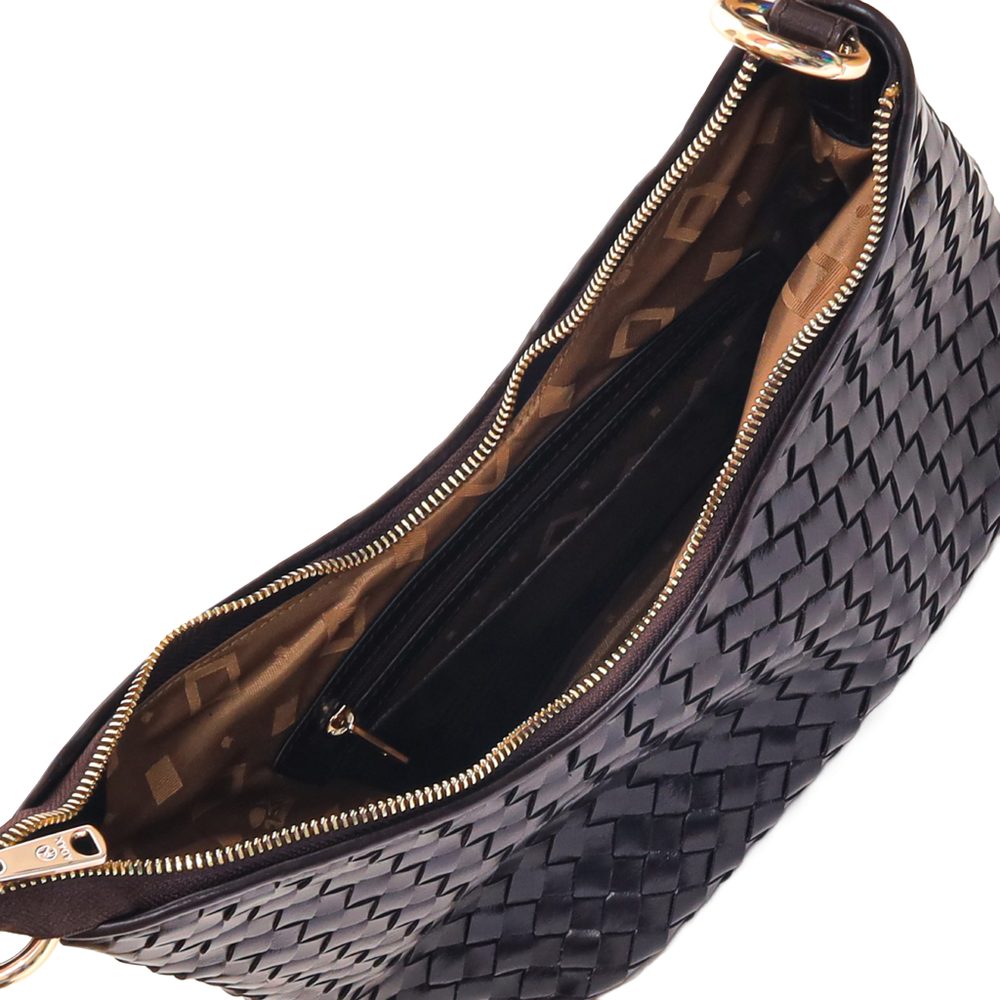 Mona Salerno skulderveske i flettet skinn