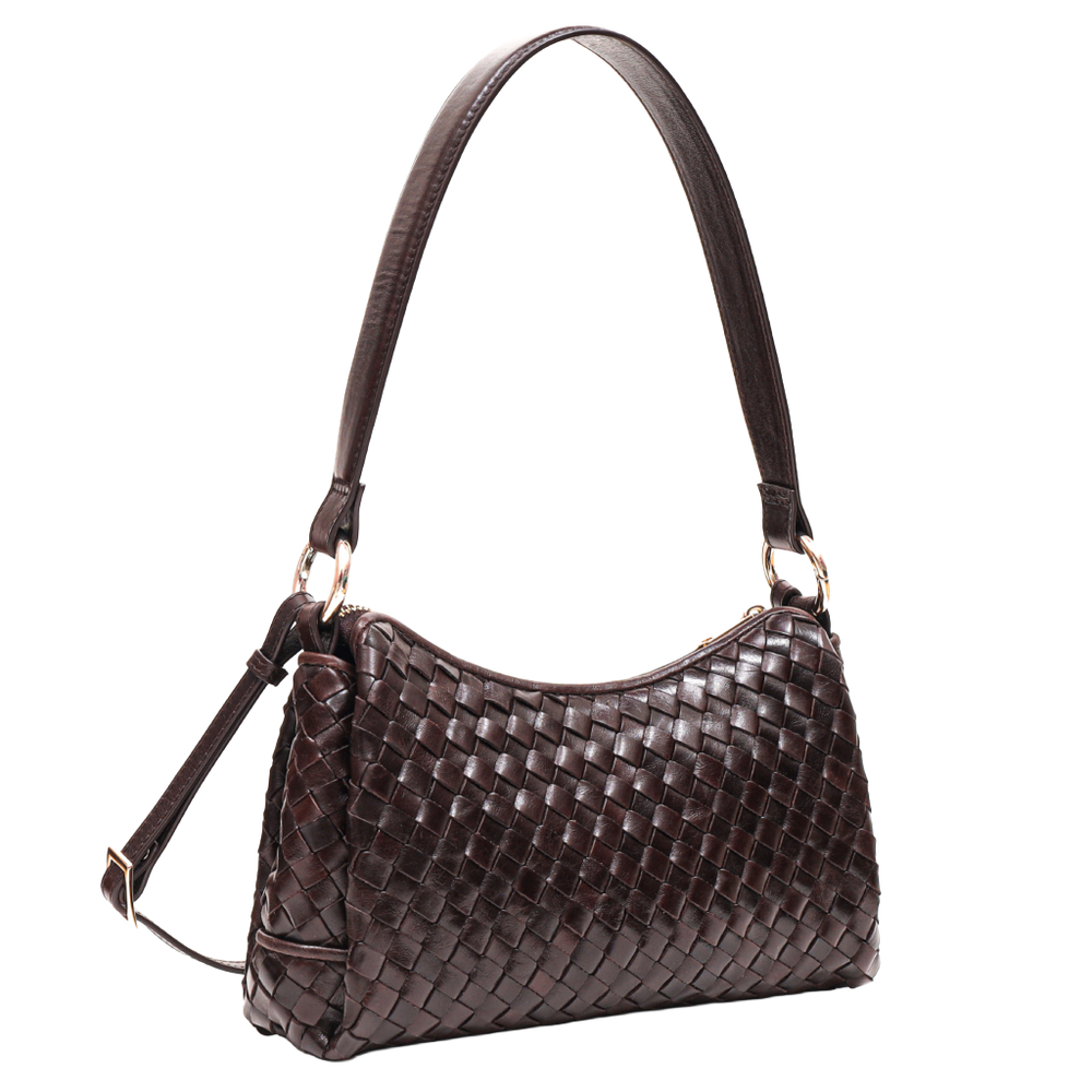 Eleonora Salerno skulderveske flettet skinn