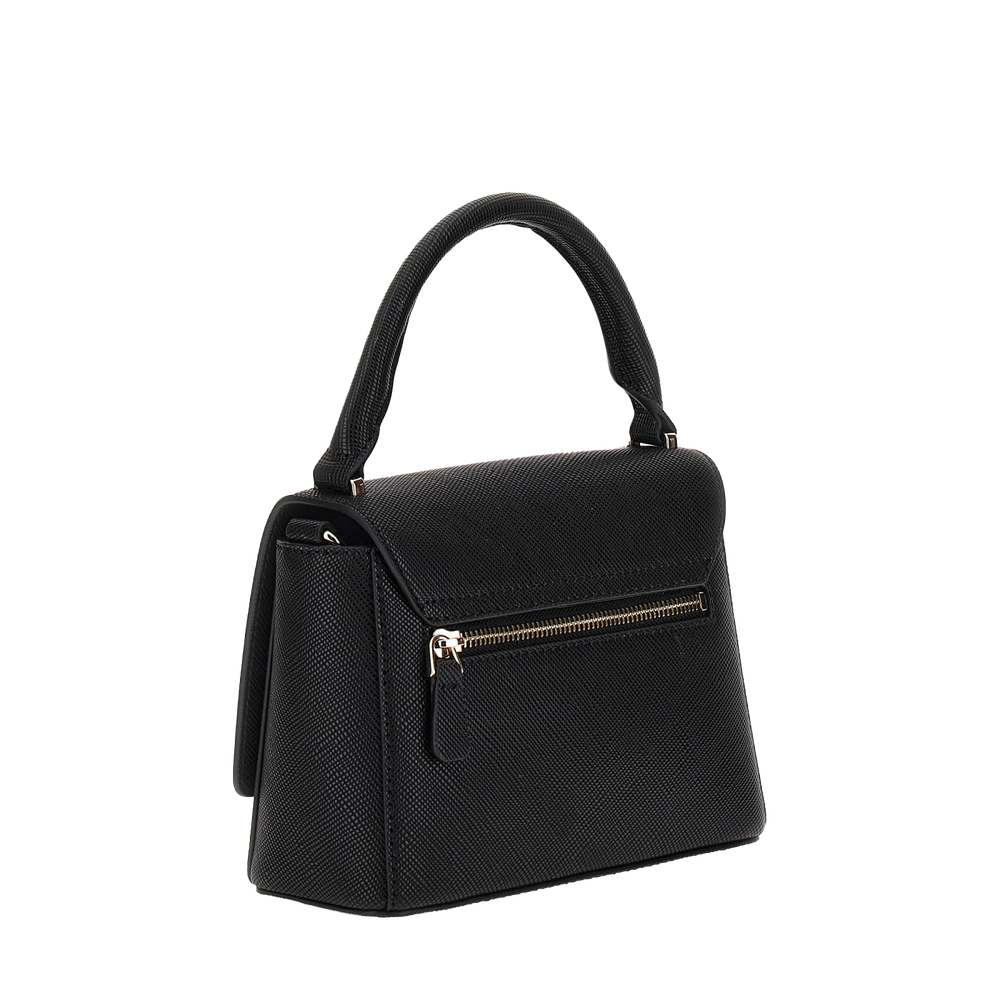 Sac à Main GUESS Fedana Top Handle Flap Bag | Noir | Bandoulière Amovible | Dimensions 20x12,5x8 Cm