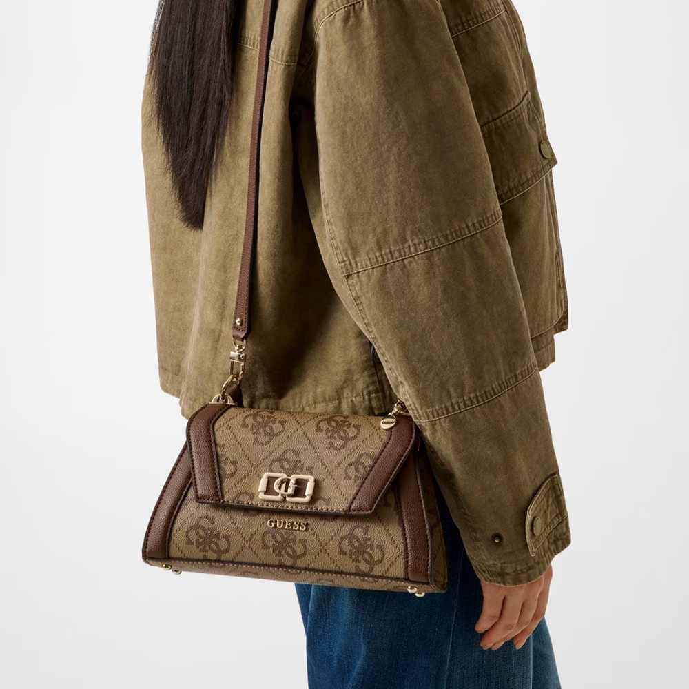 Karnilla logo flap shoulder bag