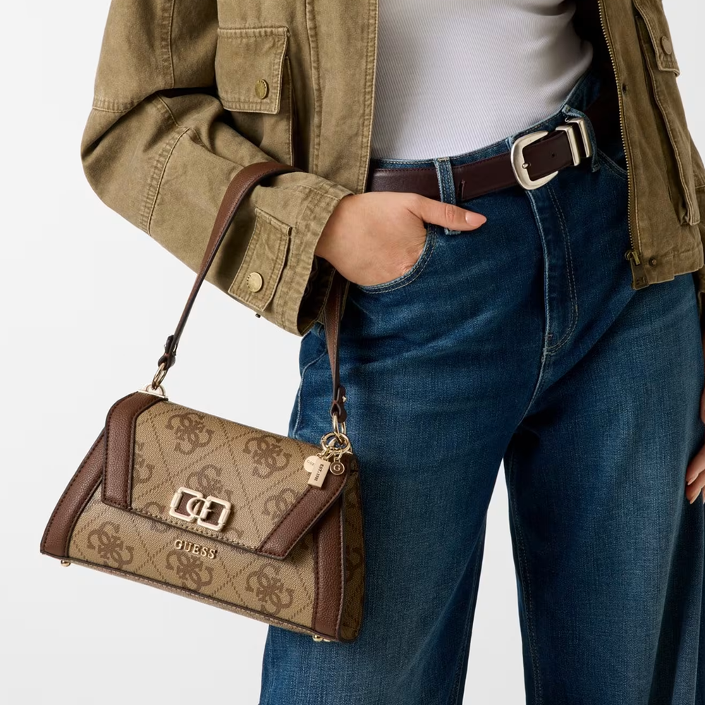 Karnilla logo flap shoulder bag