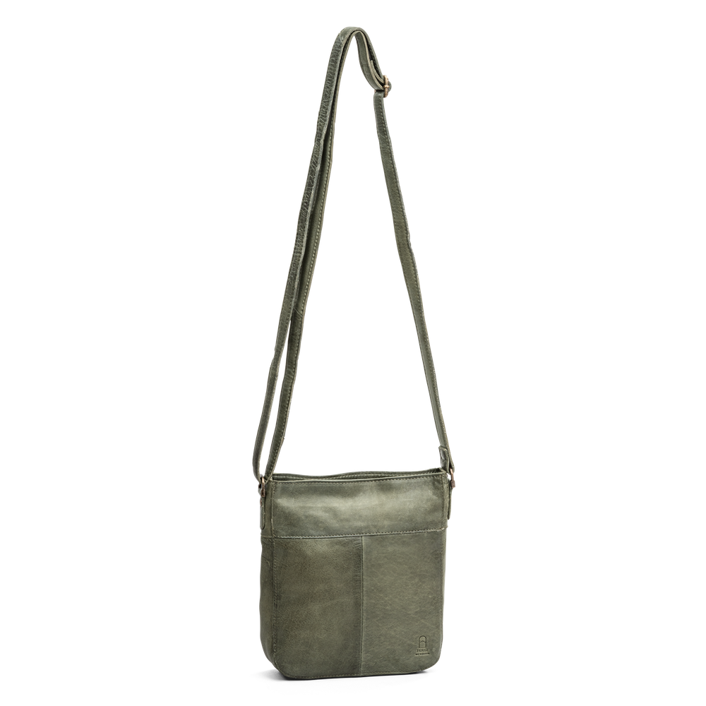 Crossbody i skinn - Moss