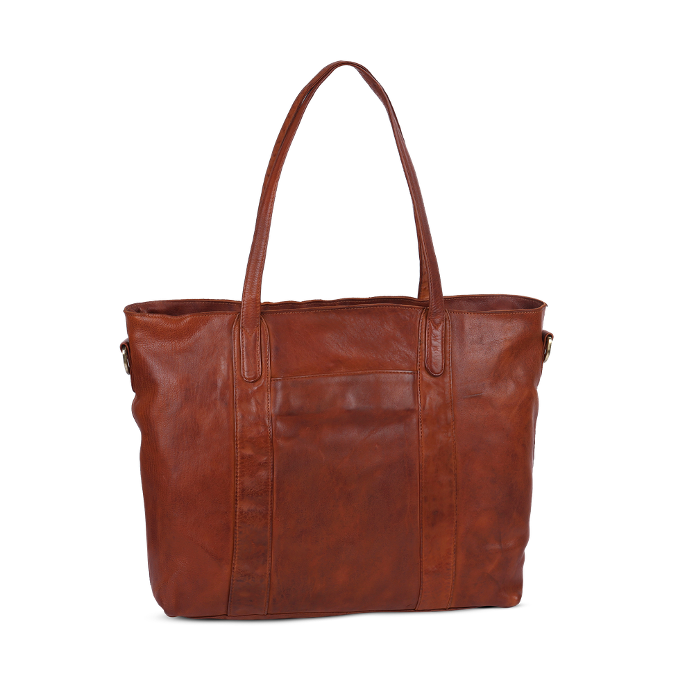 Vintage tote bag i skinn