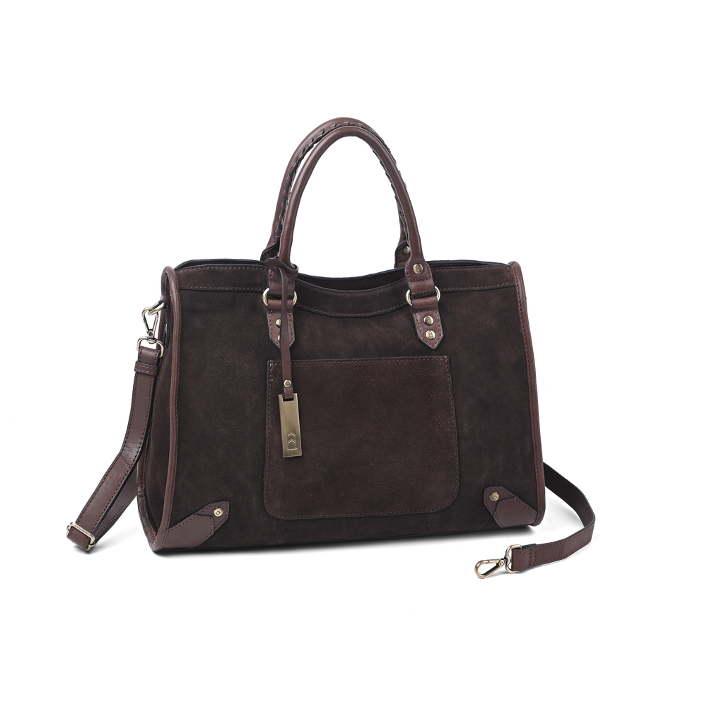 Vintage Look tote bag i skinn - Mørk brun