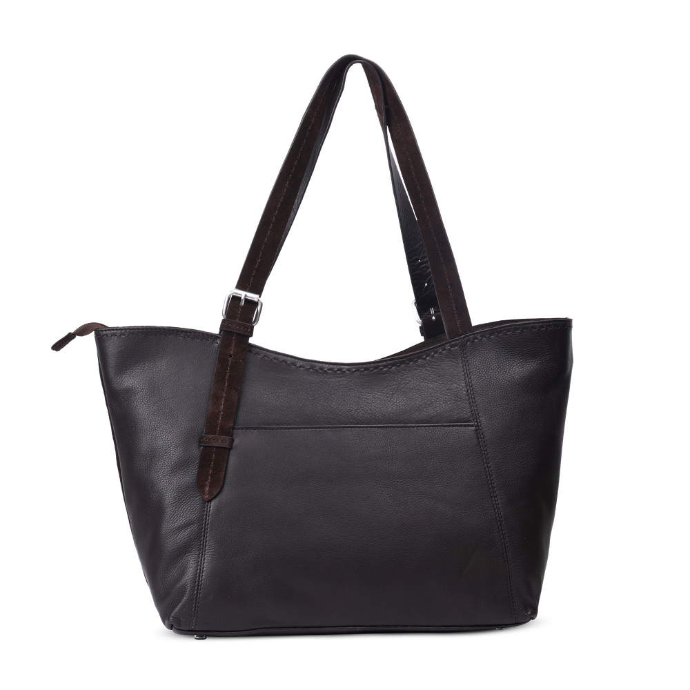 Boho Lovers tote bag i semsket skinn