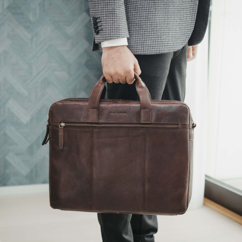 PC-veske Briefcase Medium skinn