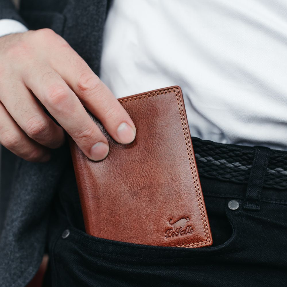 Lommebok i brunt skinn