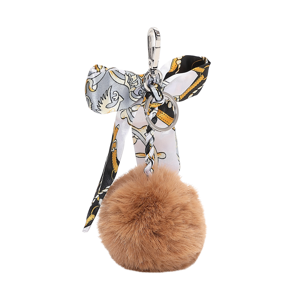 Bag charm/nøkkelring pelsball