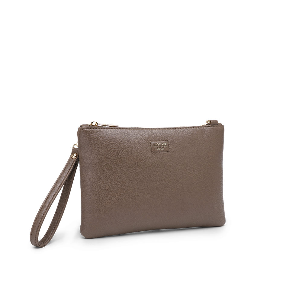 Alma clutch-veske med lang rem