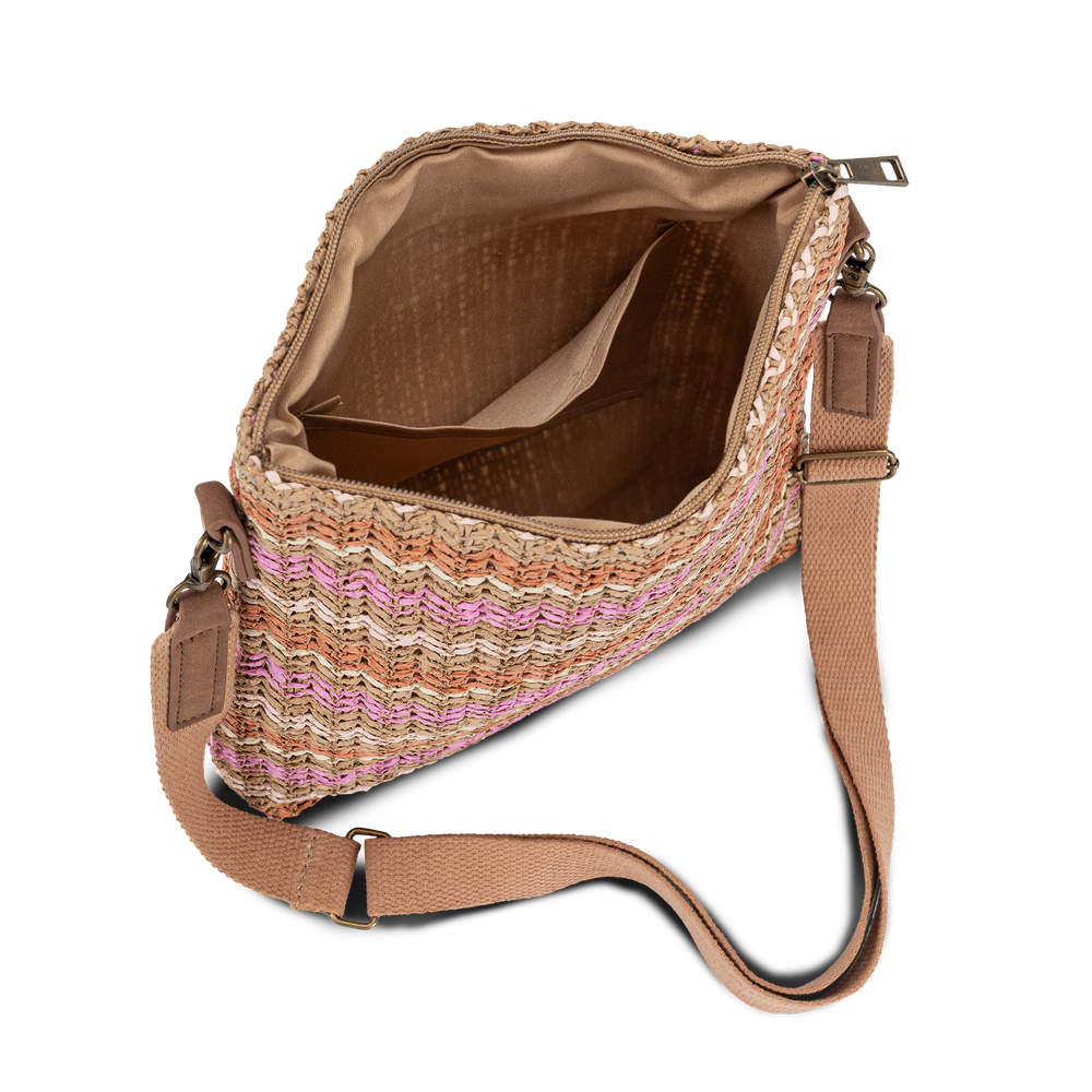 Crossbody-veske i strå