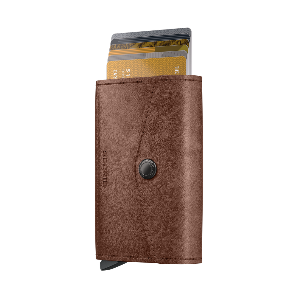 Envelope wallet vintage Cognac