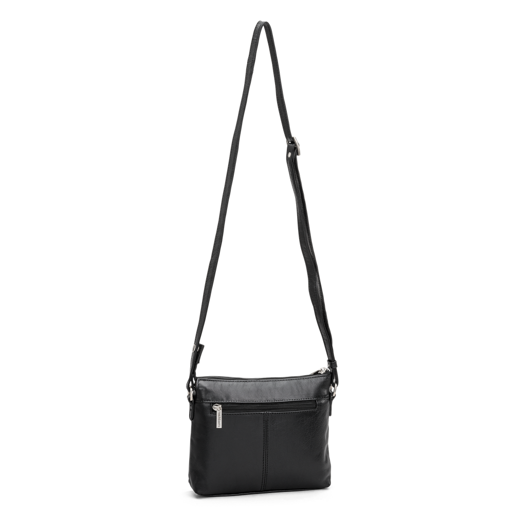 Crossbody-veske small i skinn