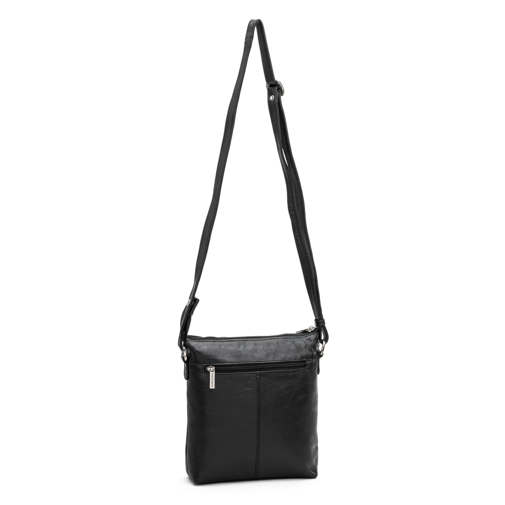 Crossbody-veske small i skinn