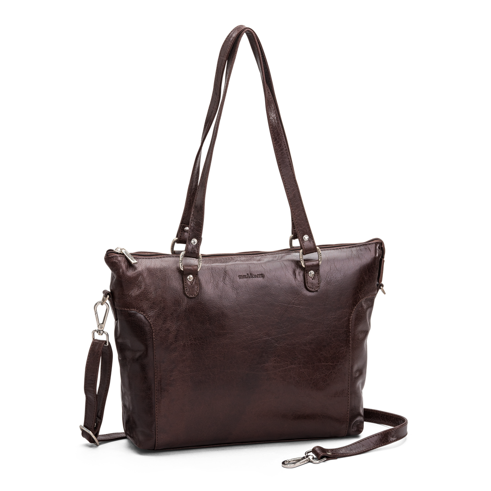 Tote bag medium i skinn - Brun