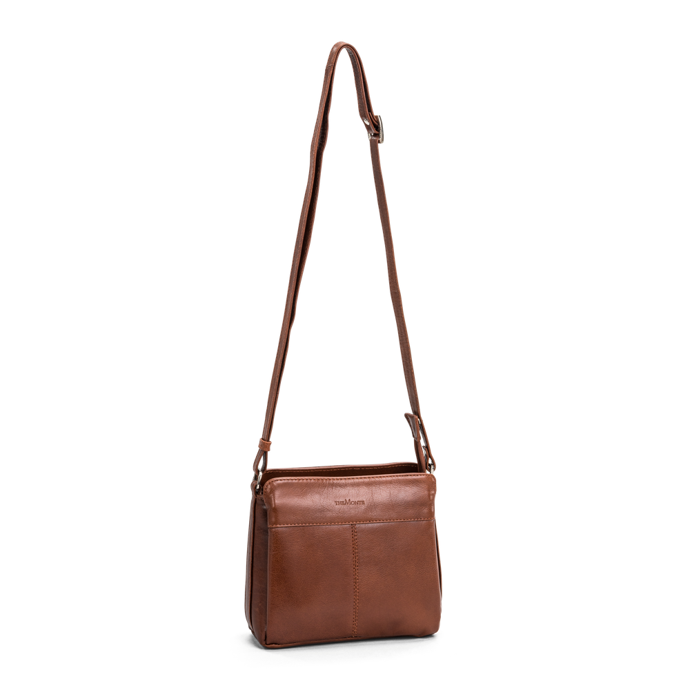 Crossbody-veske small i skinn