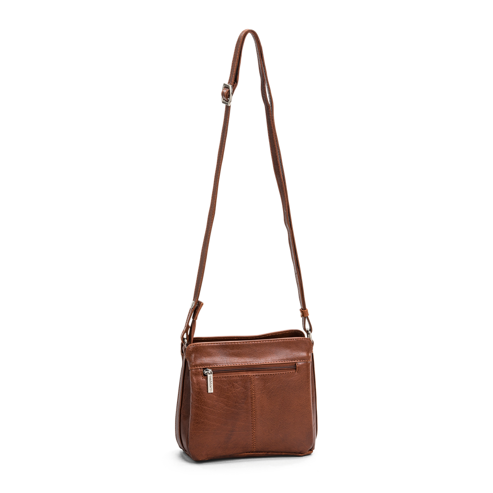 Crossbody-veske small i skinn