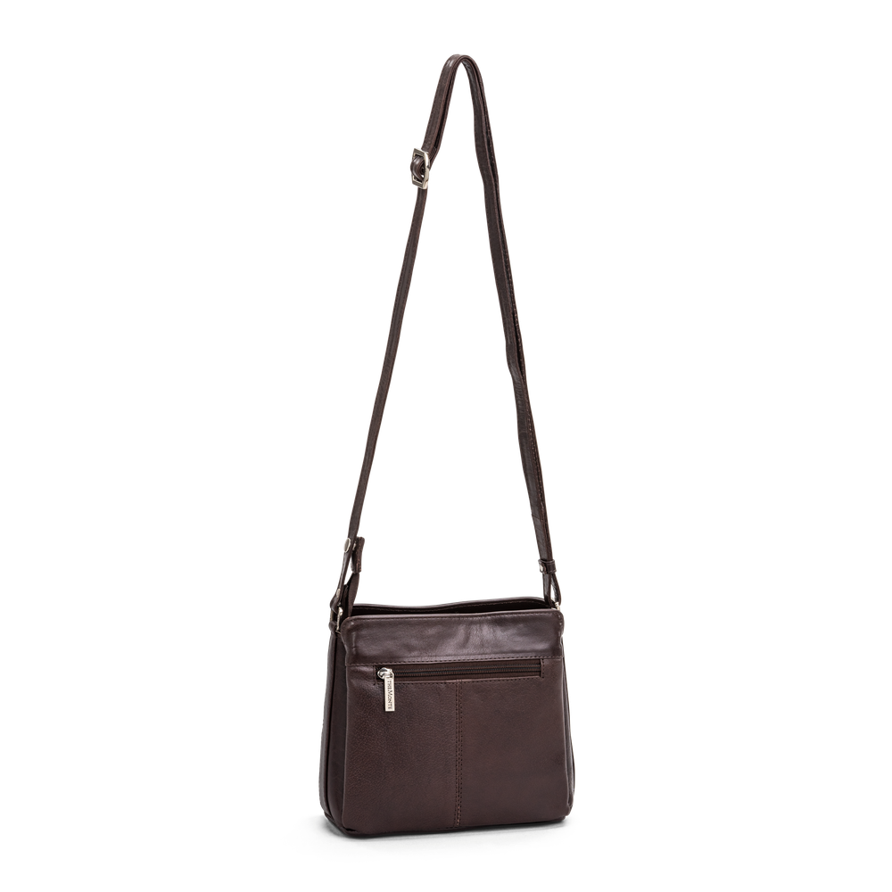 Crossbody-veske small i skinn