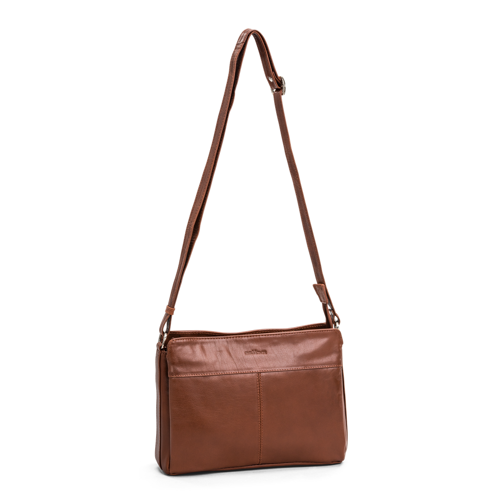 Crossbody-veske medium i skinn