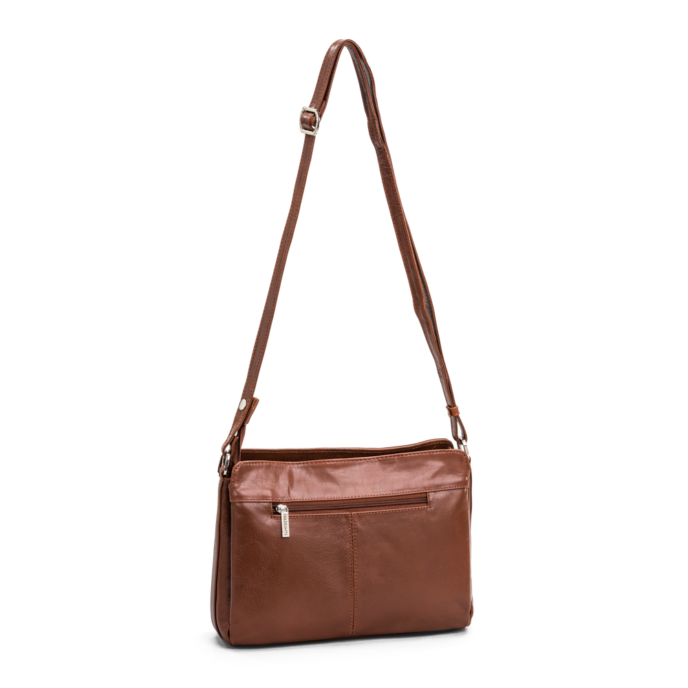 Crossbody-veske medium i skinn